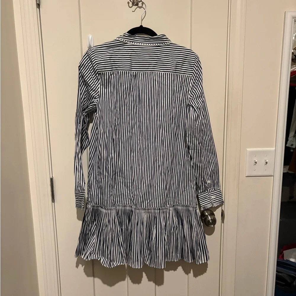 J. Crew Amelia long-sleeve shirt-dress in striped cotton poplin Small NWT